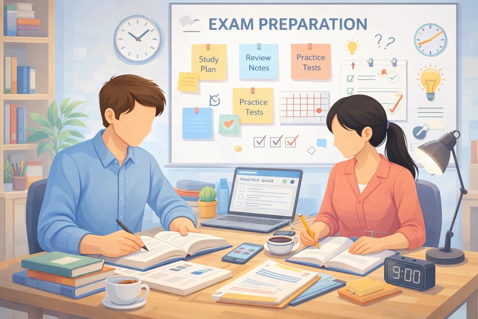 Interview illustration showing professional conversation between interviewer and candidate